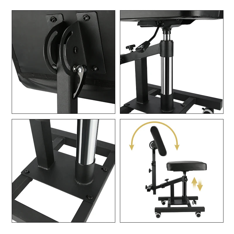 TAIDU 2025 Newest Multi Functional Tattoo Bench Air Pressure Lifting  Back Adjustable Tattoo Chair Steel Frame Salon Chairs
