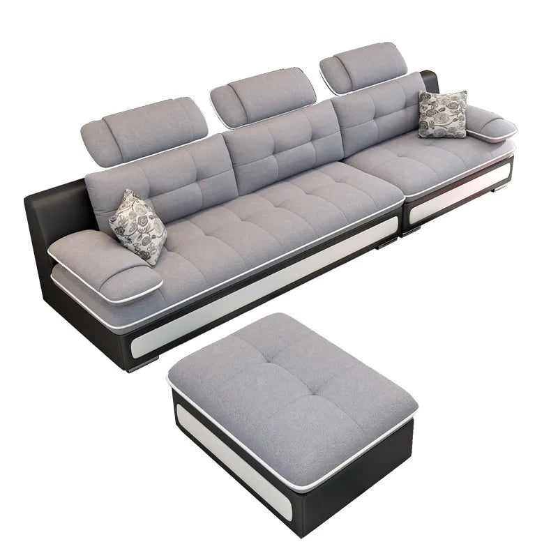Fabric sofa small apartment simple modern three four living room combination High Quality