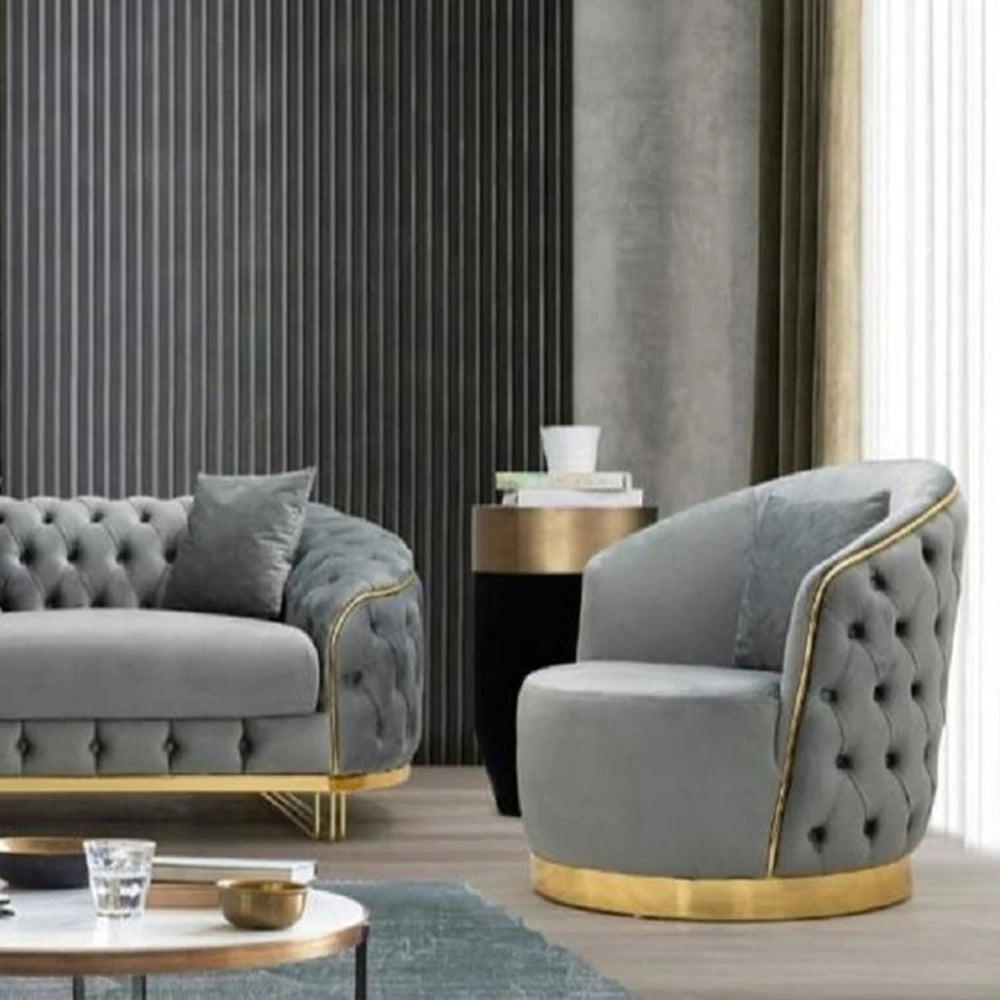 Modern Living Room Furniture Classic Apartment Interior Simple Design Fabric Sofa