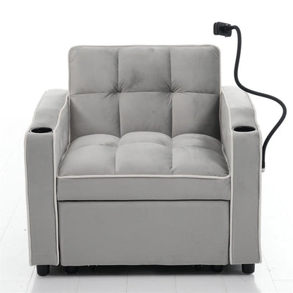 Three-in-one single-bed sofa, soft sleeper sofa, recliner sofa, backrest sofa, suitable for living room, 83*167*76 cm