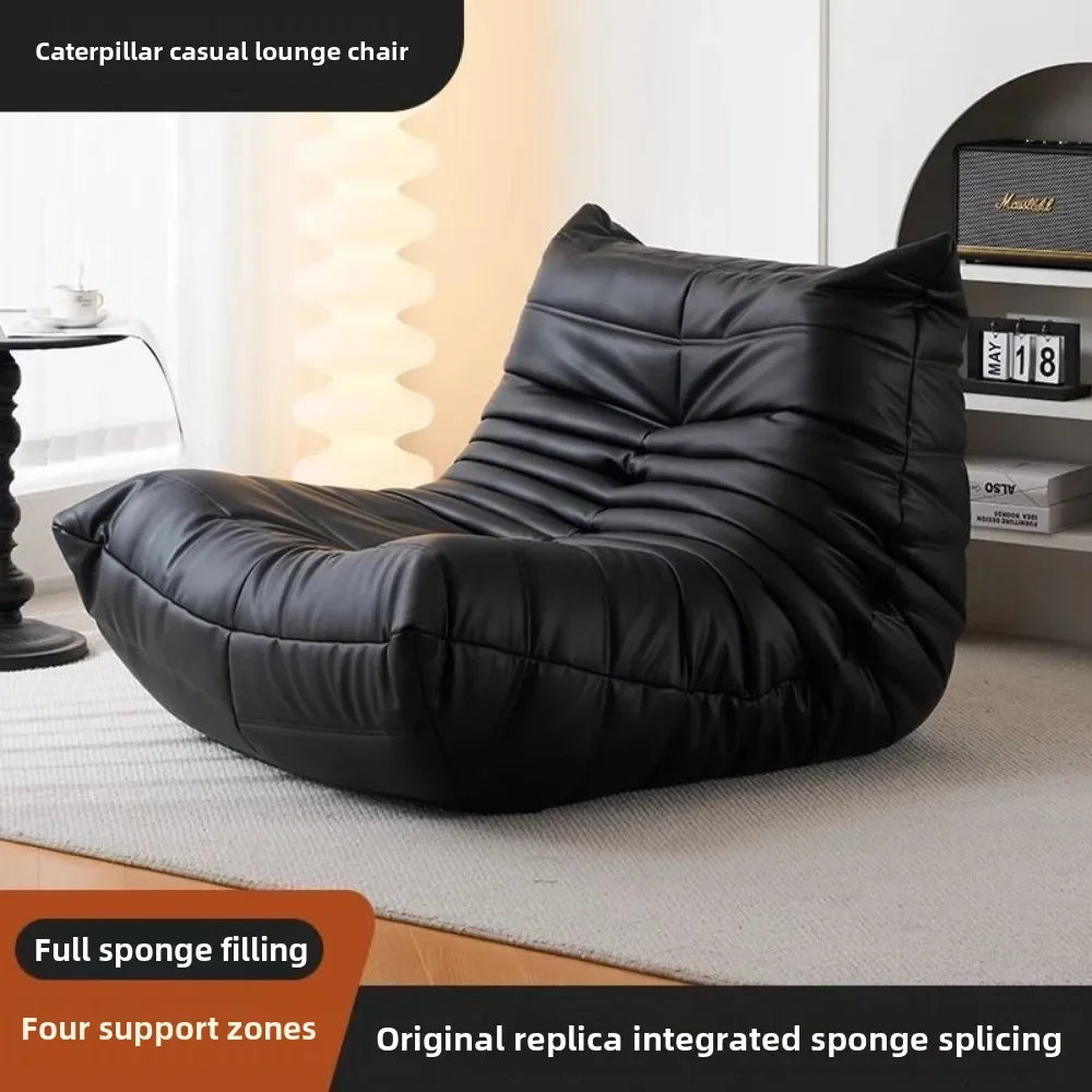Togo caterpillar sofa balcony leisure bedroom living room reclining sleeping lazy sofa cream wind single recliner
