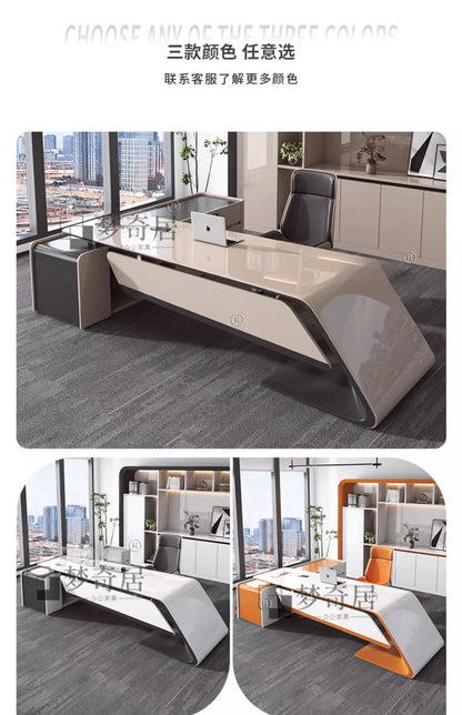 Asthetic Executive Luxury Desk Manager L Shaped Modern Designer Computer Table Organizer Workstation Escritorio Office Furniture
