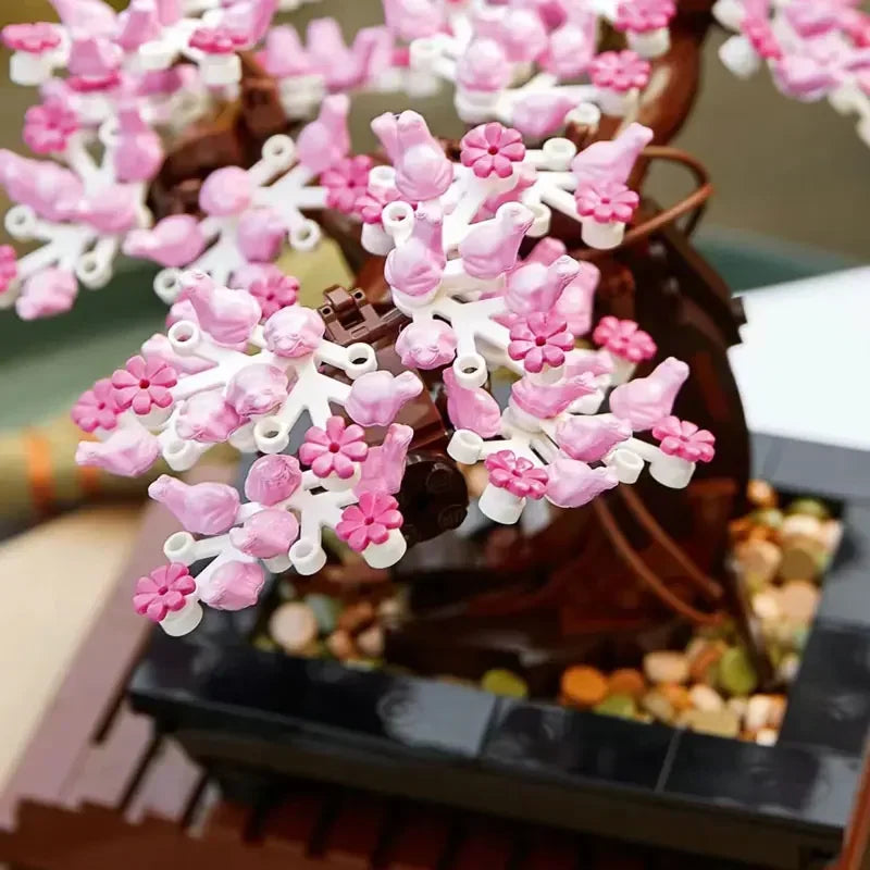 MINISO Bonsai Tree Fit 10281 Flower Bouquet Perpetual 3D Set Model Home Decoration for Kids Plant Potted Toy