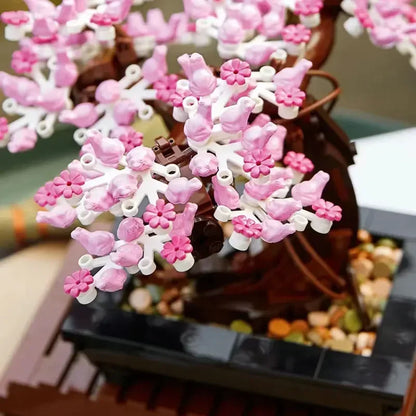 MINISO Bonsai Tree Fit 10281 Flower Bouquet Perpetual 3D Set Model Home Decoration for Kids Plant Potted Toy