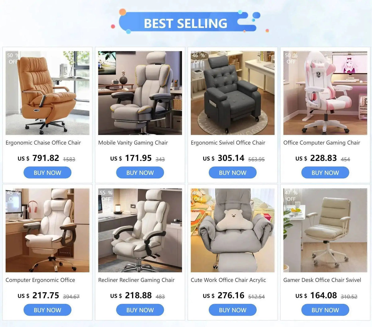 Mobile Designer Office Chair Mesh Work Cute Comfortable Office Chair Eegonomic Massage Sedia Da Scrivania Furniture Office