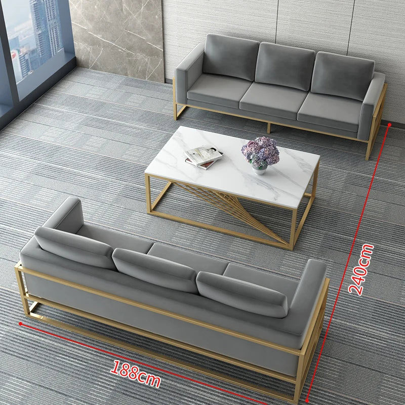 Lobby Sofa Chair Leisure Rest Area Meeting Reception Booth Sofa Table and Chair