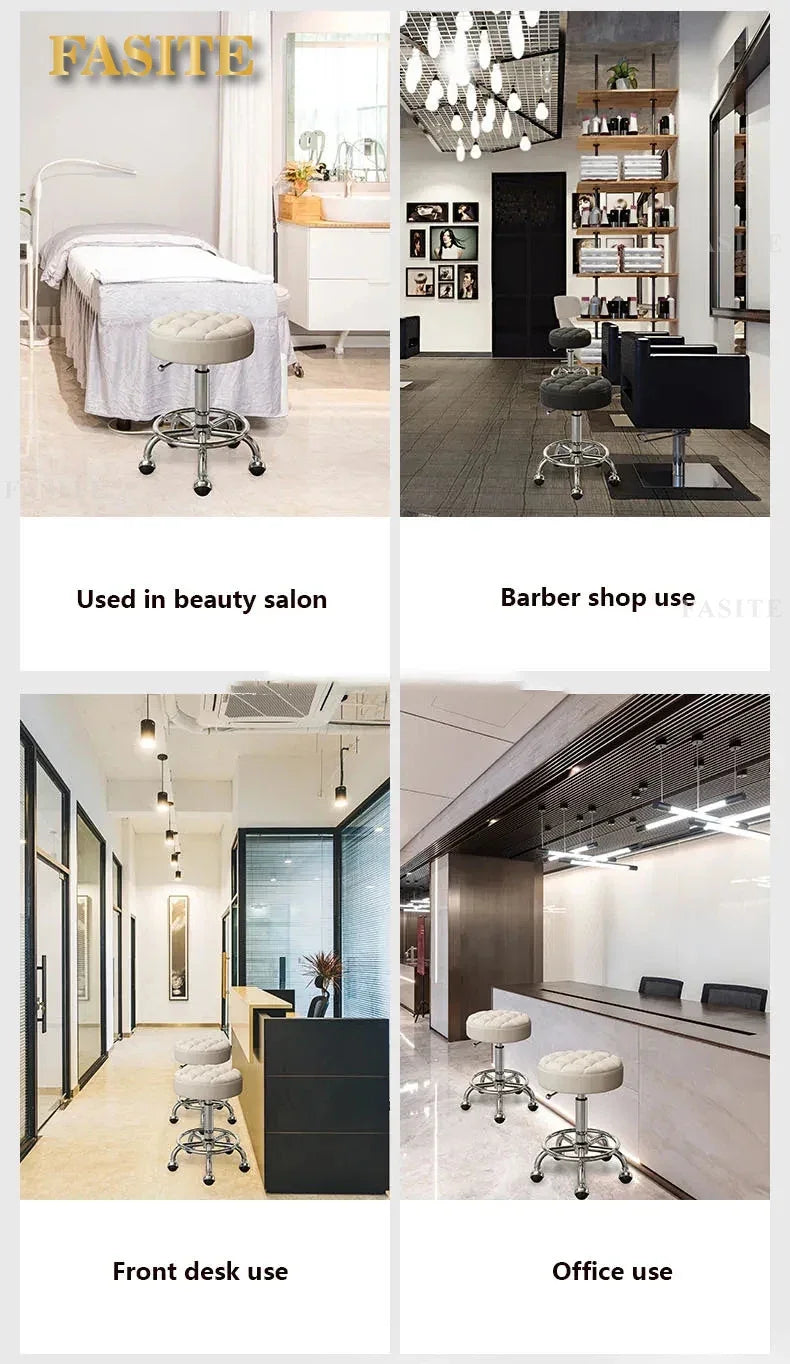 Rolling Hydraulic Chair Beauty Salon Stool Hairdressing Wheeled Beauty Tattoo Chairs Swivel Sedia Commercial Furniture
