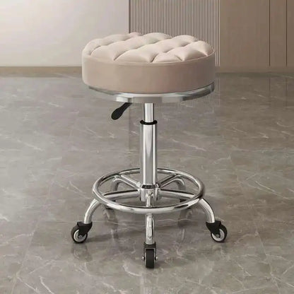 Barber Nail Salon Chair Swivel Wheels Rotating Salon Hair Stylist Barbershop Equipment Furniture Professional Rolling Silla
