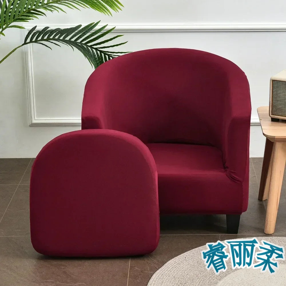 Stretch Club Chair Slipcover 2 Piece Printed Tub Chair Slipcover Stretch Armchair Cover Single Sofa Cover Furniture Protector