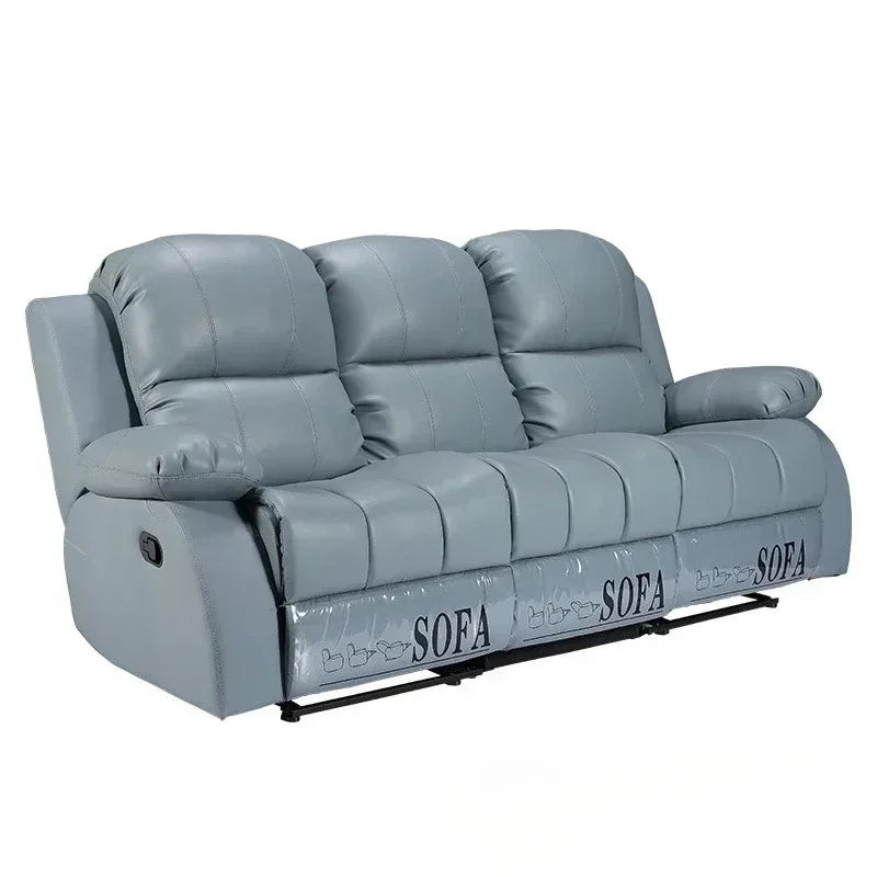 Manual / Electric Recliner Sofa Genuine Leather Couch for Livingroom Theater Seat Cinema Recliner Multifunctional Sofa