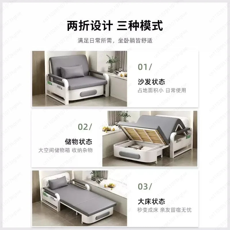 Multi-Functional Sofa Bed, Foldable Convertible Couch for Small Spaces, Modern Futon for Living Room, Balcony, Apartment
