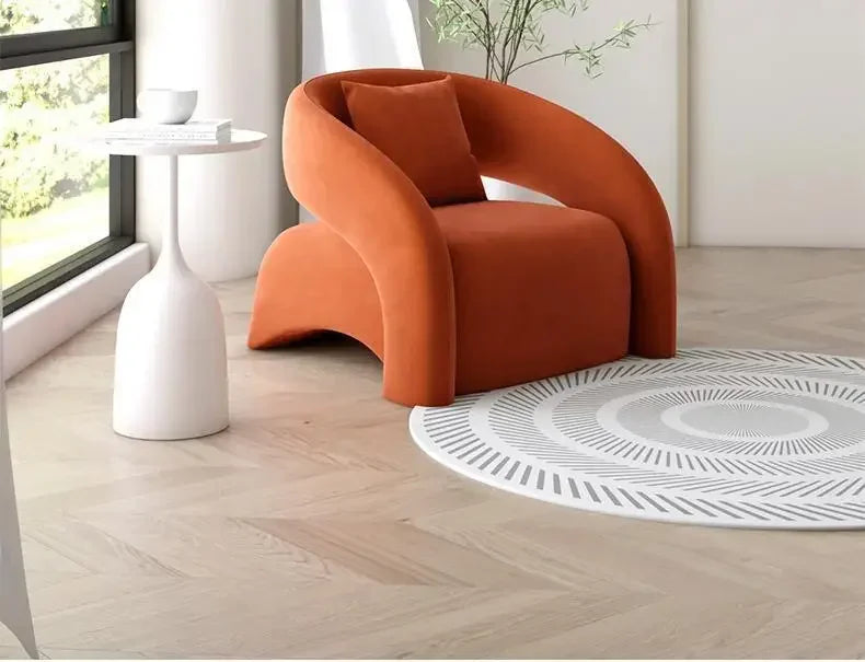 Casual Fabric Single Sofa Nordic Simple Living Room Furniture with Armrest and Backrest Lounge Chair Modern Light Luxury Balcony