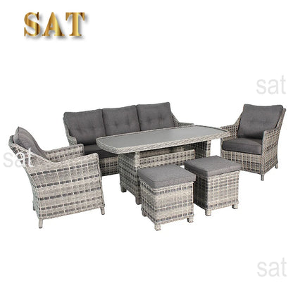 Modern high-quality PE wicker mixed woven rattan furniture garden outdoor sofa set catering hotel park courtyard