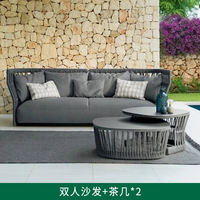 Outdoor sofa, courtyard, rattan woven outdoor swimming pool, homestay furniture, leisure combination, outdoor rattan chair