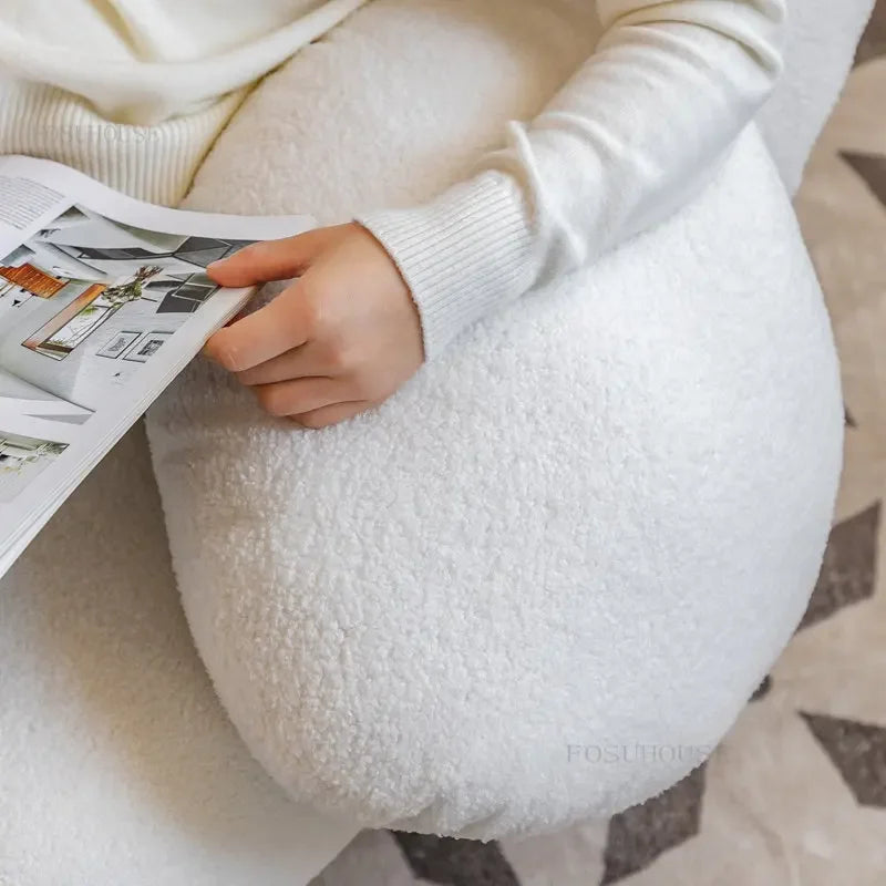 Big white Internet celebrity rocking chair lazy sofa single rocking cream living room lazy chair simple balcony bedroom