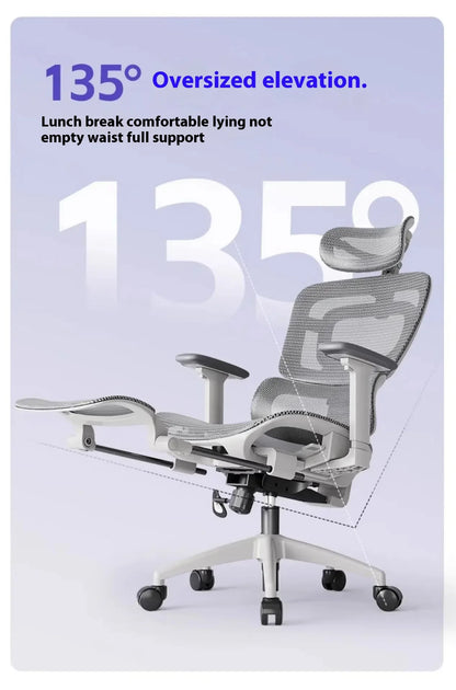 Ergonomic Office Chair with Lumbar Support Adjustable 3D Armrests Recline Tilt Function Mesh Seat for Home Office