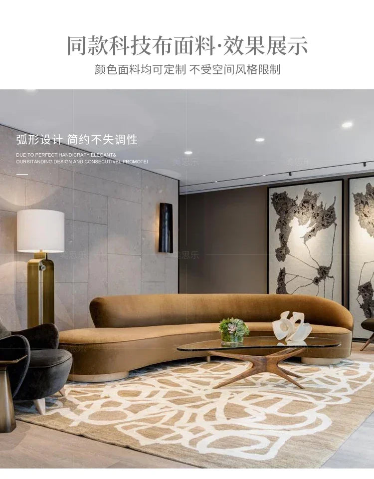 yA38 Modern simple light luxury curved fabric sofa, reception negotiation hall beauty salon semicircular combination