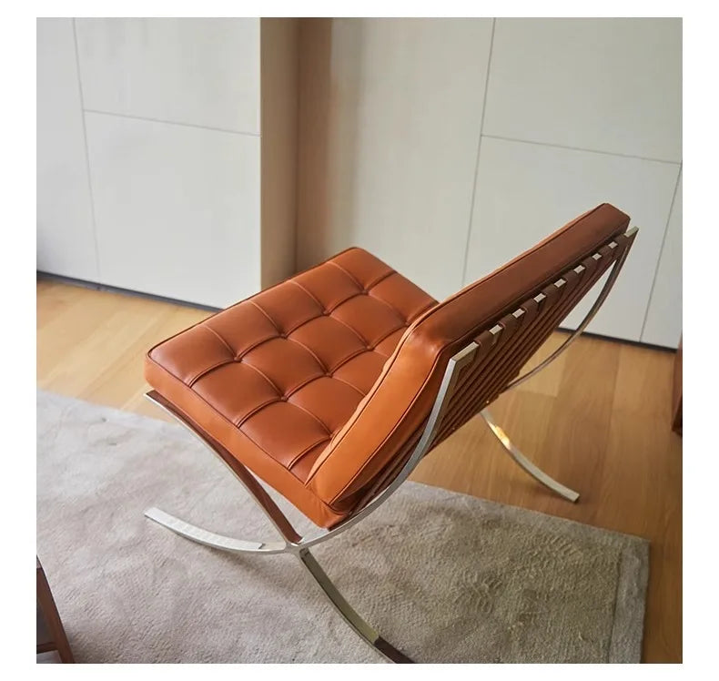 Nordic leather sofa chair light luxury modern single chair living room balcony leisure chair