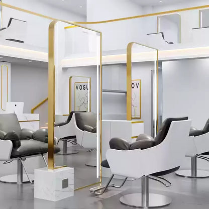 HJ Barber Shop Mirror Quick Cut Special Mirror Hair Salon Internet celebrity hair salon Full Lamp Mirror
