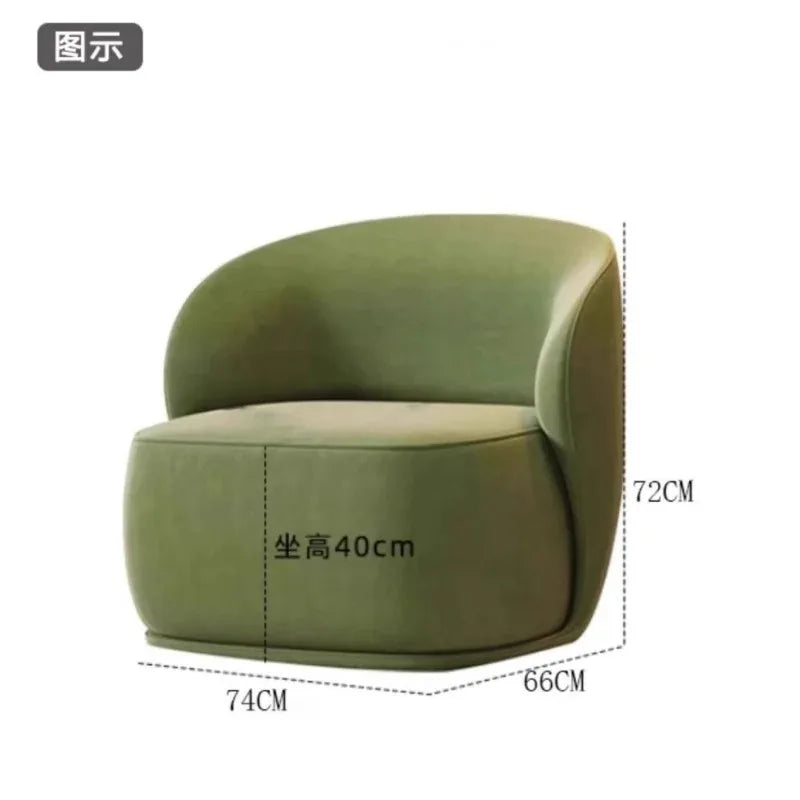 Nordic Chaise Lounge Modern Simple Single Sofa Living Room Small Apartment Beauty Salon Rest Reception Negotiation Leisure Chair
