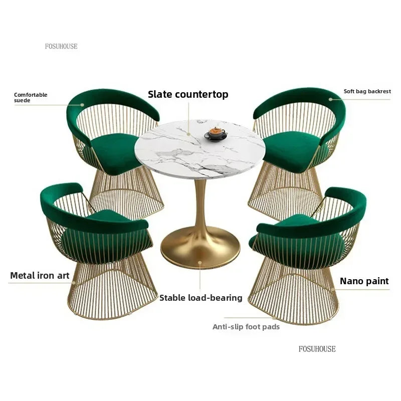 Nordic Designer Living Room Chair for Hotel Lobby Small Apartment Hollow Back Chairs Senior Leisure Creative Armchair for Cafe T