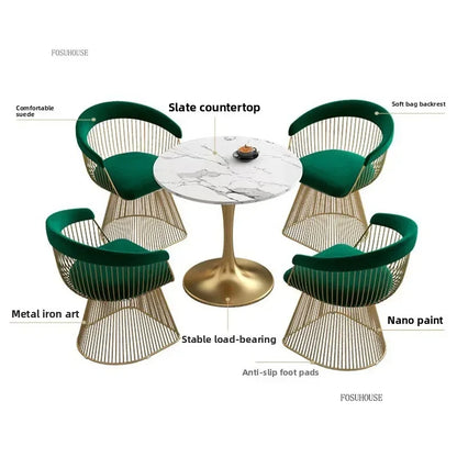 Nordic Designer Living Room Chair for Hotel Lobby Small Apartment Hollow Back Chairs Senior Leisure Creative Armchair for Cafe T