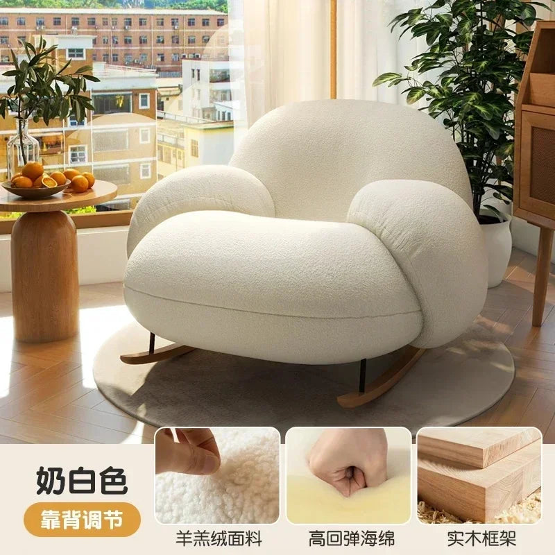 Pink Modern Lounge Recliner Chair - Nordic Style Designer Home Furniture for Comfortable Back Support