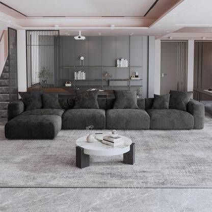 DIGGERA 181" Oversized Compressed Sofa Boneless Couch Modular Sofas for Living Room Huge 4-Seats Sectional Couches with Chaise