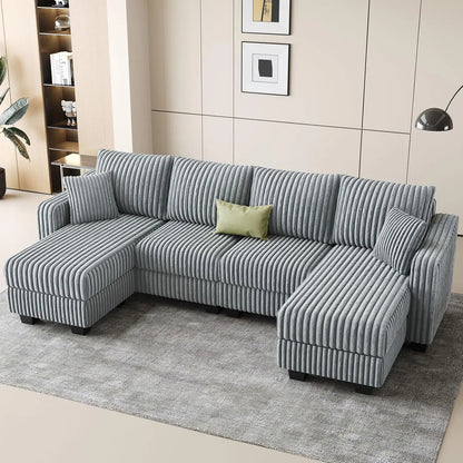 U Shaped Couch with Reversible Chaises Sectional Couches for Living Room Sectional Couch with Ottomans Corduroy, Customized