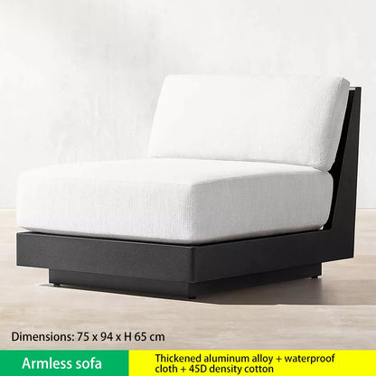Luxury Outdoor Lounge Set - U-Shaped Sofa for Large Terrace, Pool Parties - Woven Design with Thick Cushions Coffee Table