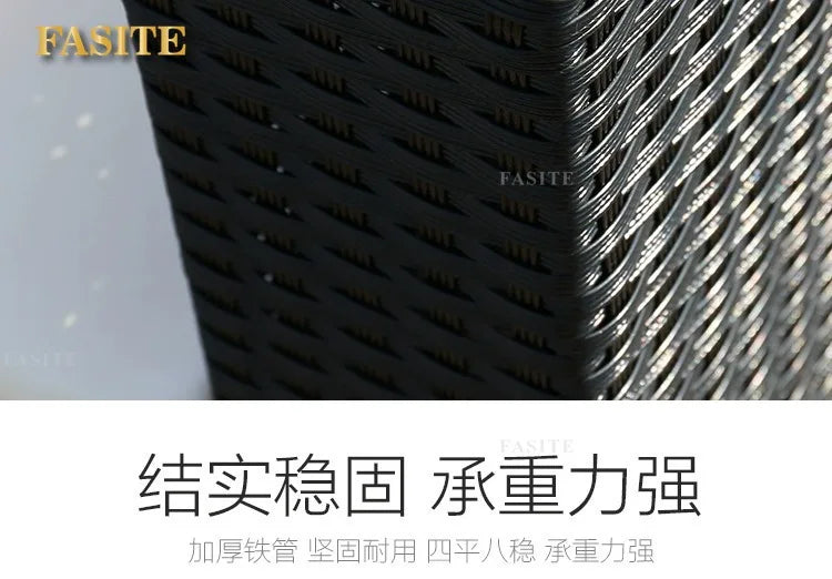 Outdoor round rattan sofa combination garden courtyard semi-circular rattan chair outdoor hotel curved living room