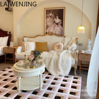 HLZ solid wood sofa three-person small apartment living room European light luxury combination furniture retro