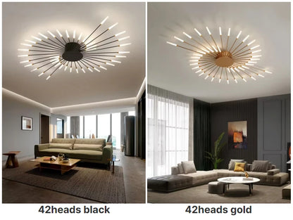 Living Room Light LED Ceiling Lamp Modern Indoor Lighting Acrylic Nordic Creative Fan-shaped Bedroom Fixture Home Decor Kid Room