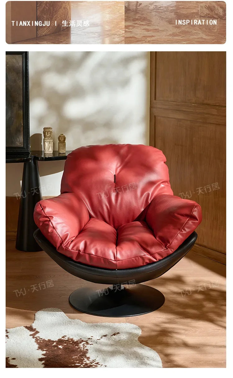 Italian single sofa chair living room designer casual lazy sofa vintage swivel chair