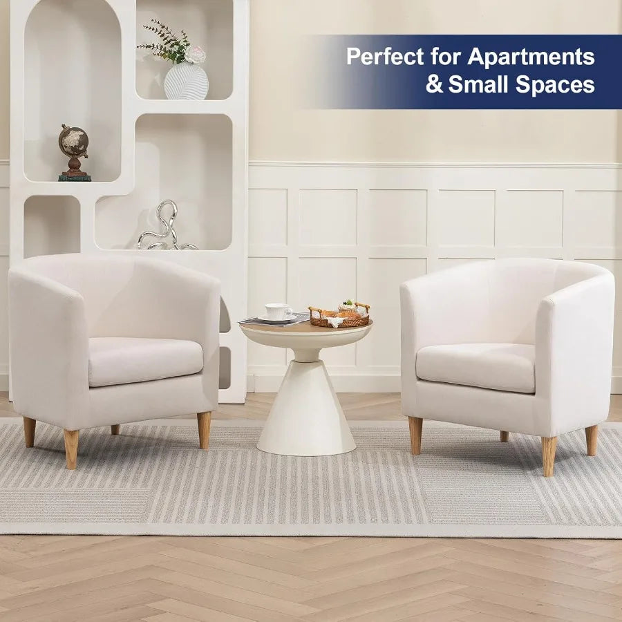 Modern Comfy Accent Barrel Chair with Armrest for Living Room Bedroom Reception Room or Cafe Soft Padded Design for Cozy Relaxa