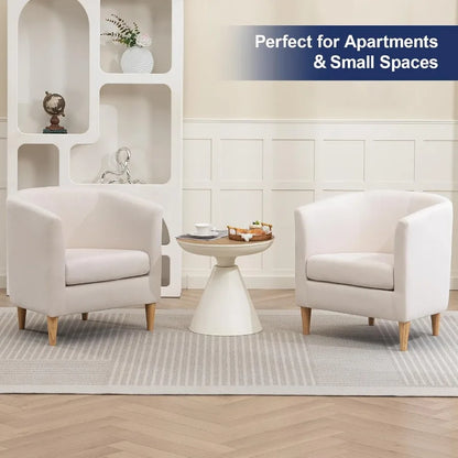 Modern Comfy Accent Barrel Chair with Armrest for Living Room Bedroom Reception Room or Cafe Soft Padded Design for Cozy Relaxa