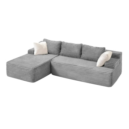 3 Seat L-Shape Modular Couch, Customized High Elastic Memory Foam Living Room Sofa