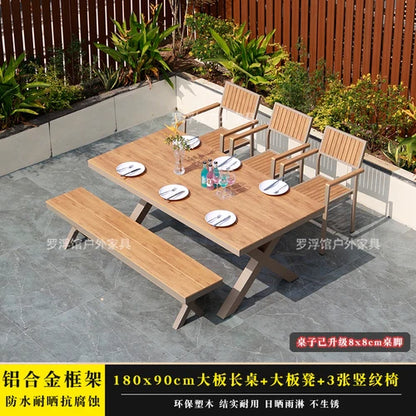 Courtyard table and chair outdoor balcony waterproof and sunscreen garden outdoor leisure table and chair combination
