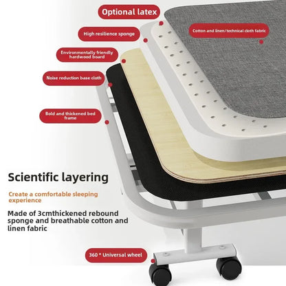 Rollaway bed Single office lunch break bed Nap bed Portable retractable hidden escort bed Rollaway bed Camp bed