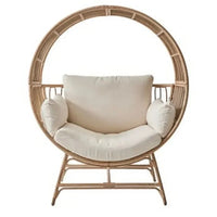 #x New  Bellamy Round Wicker Outdoor Egg Chair, Beige