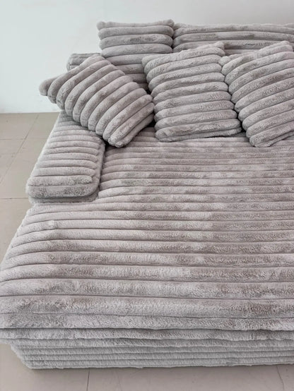 Nordic Cloud Lazy Sofa Thick Corduroy Texture Extra Wide Seat Depth Design Vacuum Compressed Packaging A Must-Have for Home
