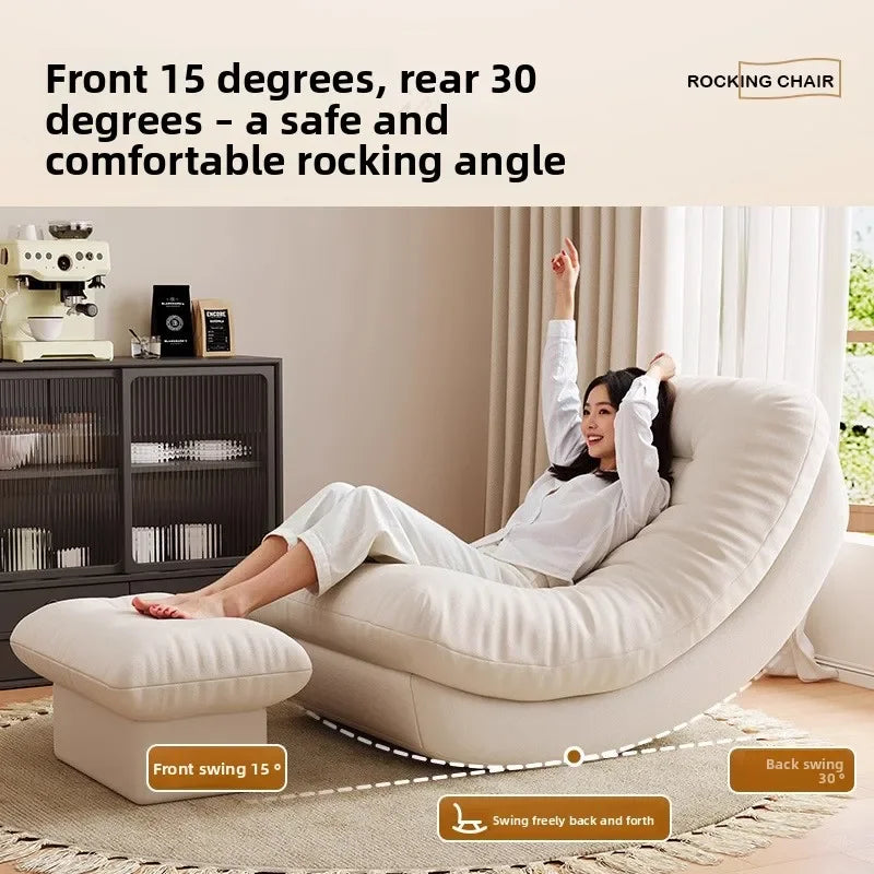 Moon Kennel Rocking Chair Reclining Chair Adults Sleeping Lazy Sofa Chair Balcony Home Lounge Chair