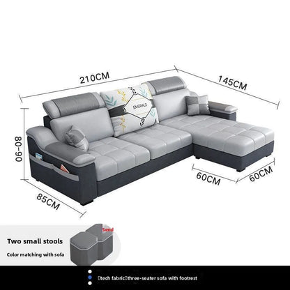 Fully Furnished Living Room Modern Fabric Sofa 3-Seater Removable Washable Cotton Linen Apartment Size