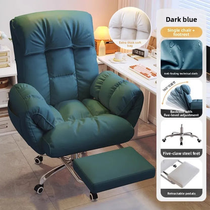 Ergonomic Office Chair Comfortable for Long Hours Metal Backrest Reclining Gaming Chair Office Office Chair Gamer Chair Muebles