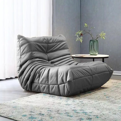 Single sofa living room bedroom lazy fabric leather leisure chair small apartment cream wind