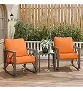 QAZ8-7 Piece Patio Furniture Set Fire Pit Table. Outdoor Conversation Sets Wicker Rattan Sectional Sofa with Coffee TSZ