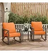 QAZ8-7 Piece Patio Furniture Set Fire Pit Table. Outdoor Conversation Sets Wicker Rattan Sectional Sofa with Coffee TSZ