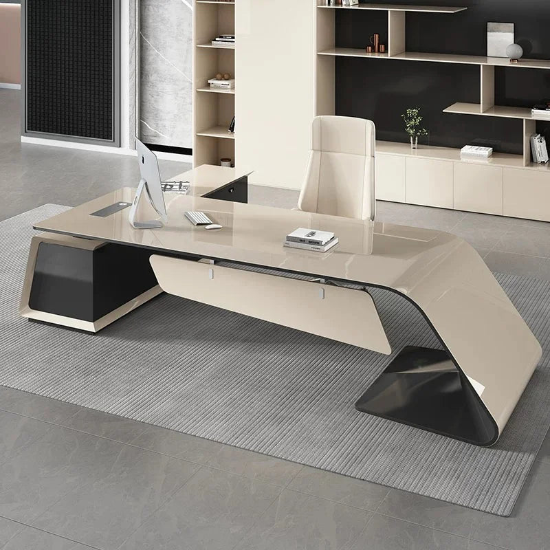 European Style Fashion Company Ceo Desk Modern Design Office Furniture L Shape Design Office Table Wooden Office Desk
