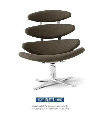 Modern simple chair stainless steel fish bone artistic sense high sense single sofa chair lazy