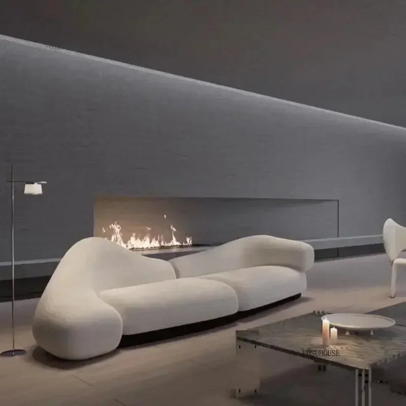 Velvet Nordic Special-shaped Living Room Sofas Italian Fabric Sofas Creative Cloud Curved Sofas Living Room Furniture  v
